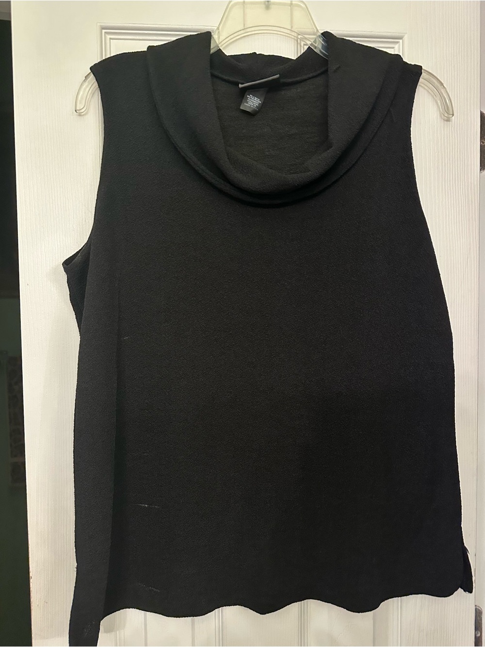 Notations Black Cowl-Neck Sleeveless Knit Top